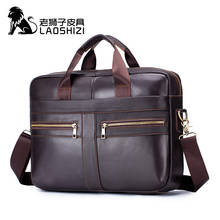 2022 men's genuine leather briefcase man bags men briefcase male leather laptop bag mens briefcase messenger office bags for men 2024 - buy cheap