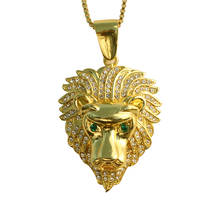 Classic Lion Head Pendant Necklace Fashion Men Hiphop Rock Chain Pendant Animal Necklace Jewelry For Women Best Gifts 2024 - buy cheap