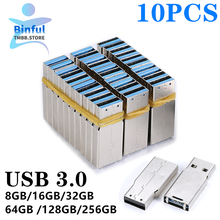 10PCS Wholesale Plug and play USB 3.0 High speed memory flash 8G 16GB 32GB 64GB 128G 256G U disk semi-finished chip pendrive DIY 2024 - buy cheap