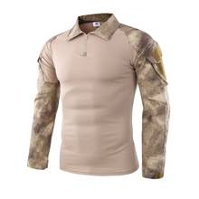 Camisa militar camuflada masculina, uniforme militar do exército dos eua camuflagem rápida batalha de manga comprida cômoda tamanho S-3XL 2024 - compre barato
