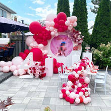 161 шт./компл. Macaron Baby Pink Latex Red воздушные шары-гирлянды Global День рождения Свадьба День Святого Валентина Годовщина вечерние ринка Декор 2024 - купить недорого