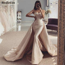 Smileven Sweetheart Mermaid Evening Dresses Satin Detachable Train Arab Prom Dresses Evening Party Gowns Robe De Soire 2024 - buy cheap