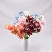 6 cabeças peônia rosa artificial flores de seda para decoração de casa bouquet de casamento noiva falso flor queda plantas falsas folha diy artesanato presente 2024 - compre barato