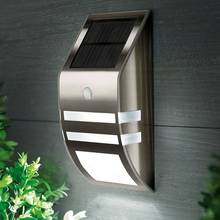 Aço inoxidável impermeável pir sensor de movimento led solar luz jardim quintal lâmpada parede ao ar livre caminho 2024 - compre barato