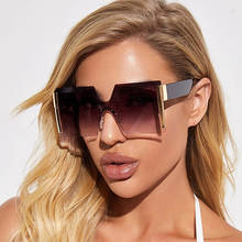 Trendy Frameless Sunglasses Women Luxury Brand Ocean Lens Sun Glasses Vintage Square Shade Ladies Oculos Masculino Okulary 2024 - buy cheap
