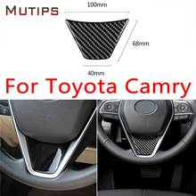 Mutips Car Steering Wheel Cover Carbon Fiber Sticker Panel Trim Frame Accessories Styling Auto For Toyota Camry 8th 2018 2019 2024 - buy cheap