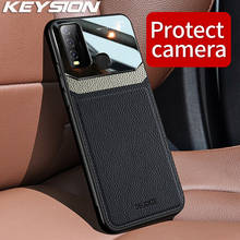 Keysion moda caso à prova de choque para vivo y50 y30 y19 y17 y15 y12 y3 lente couro vidro do telefone volta capa para vivo y85 y97 y5s y7s 2024 - compre barato