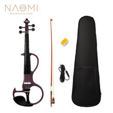 NAOMI Beginner 4/4 Electric Violin Ebony Silent Electric Violin Introductory Set Wine Red Ebony Tailpiece w/Four Fine Tuners 2024 - buy cheap