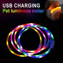 USB Led Luminous Dog Collar Glowing Rechargeable Safety Night Light Cat Necklace Puppy Dog Collars Waterproof Flash Pets Collars 2024 - buy cheap