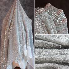 GLace 1Y/lot Encrypted Symphony Laser Scales Silver Small Shiny sequins mesh fabric women dress wedding decoration TX1317 2024 - buy cheap