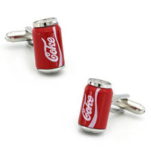 Free Shipping Men's Novelty Cufflinks Cola Designs Red Color Quality Brass Cuff Links Wholesale&retail 2024 - buy cheap