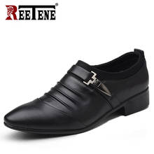 REETENE-zapatos de vestir clásicos para hombre, calzado Formal de PU con punta puntiaguda, y boda para fiesta, con hebilla, Size37-48 grande 2024 - compra barato