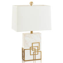 Luminária led pós-moderna para decoração, lâmpada de mesa led e27, dourada, ferro, cristal, branca com mármore. lâmpada de mesa. para quarto de casa 2024 - compre barato