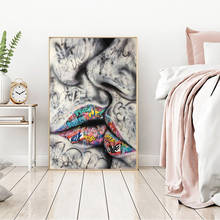 Street Wall Graffiti Art Canvas Paintings Abstract Art Canvas Art Prints Lover Kissing Picture For Living Room Cuadros Decor 2024 - buy cheap