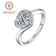 GEM'S BALLET-anillo de compromiso de Plata de Ley 925 para mujer, anillo de compromiso con forma de corazón, 1,0 CT, 6,5mm, D, de Color, sanita 2024 - compra barato