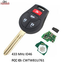 3+1 Buttons Remote Key Control Fob For Nissan Sunny 2012-2015 4 Buttons 433mhz With ID46 Chip FCC ID : CWTWB1U761 2024 - buy cheap