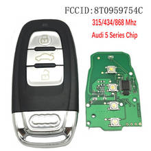 Car Remote Key For Audi Q5 315/433/868Mhz Audi 5 Series Chip 8T0959754C Auto Smart Control Blank Key With Uncut Blade 2024 - buy cheap