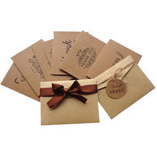 6Set Mixed Antique Kraft Paper Thank You Congratulations Greeting Cards Blessing Card Flower Birthday Card Gift Box Envelope Set 2024 - buy cheap
