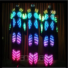 Tron-disfraces de luz led programables para hombre, traje de robot a todo color, luminoso y brillante, RGB, para fiesta, discoteca 2024 - compra barato