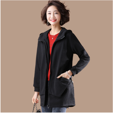 korean fashion 5xl plus size loose zipper hooded coat women autumn winter coat outwear femme solid long coat jackets fw1041 2024 - buy cheap