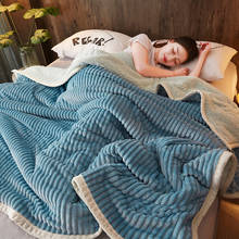 Одеяла и одеяла, толстые теплые зимние одеяла для взрослых, однотонные синие фланелевые одеяла для двуспальной кровати, рождественские подарки 2024 - купить недорого