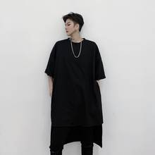 Men Short Sleeve Casual Loose Oversize T-shirt Male Women Streetwear Hip Hop Punk Gothic Back Long Dress Tee Shirt Man T Shirt 2024 - buy cheap