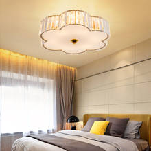 Luminária de teto dourada com cristal de led, arte em ferro preto, iluminação para quarto, corredor, corredor, sala de estar, e14 2024 - compre barato