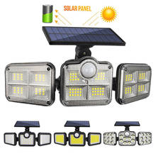 138 Leds 3 Heads Solar Lights Motion sensor LED Outdoor Wall Lamp Solar LED porch Light Waterproof Sunlight Powered for Garden 2024 - buy cheap