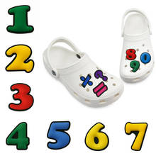 1pc Number Arithmetic Symbols PVC Shoe Charms Accessories Free Combination Digital Shoe Decorations Bracelets Kids Gift 2024 - compre barato