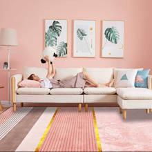 Modern Fashion Carpet Living Room Decoration Pink Gold Line Geometric For Kitchen Bedroom Area Rug Custom Girls Home Floor Mat 2024 - buy cheap