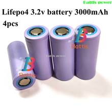 Bateria recarregável lifepo4 3.2v, 3000mah, 24a, 8c 26650, 4 unidades, pacote de baterias, faça você mesmo, lanterna 26650 2024 - compre barato