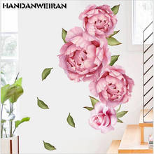 One Piece Pink Peony Flowers Wall Stickers For Kids Room LivingRoom Bedroom Home Decoration Wall Decal Home Decor Floral 2024 - buy cheap