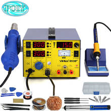 YIHUA 853D+ 3A Mobile Phone Repair 3 In 1 Hot Air Solder Rework Station Heat Gun + Soldering Iron 15V 1 A Regulated Power Supply 2024 - buy cheap