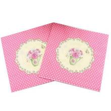 20pcs/set Pink Teacup Napkin Palace style Tissue Flower Napkins 33*33CM Food-grade Tableware For Party Supply 2024 - buy cheap