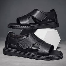 Zapatillas de gladiador estilo romano para hombre, Sandalias planas de tobillo alto, zapatos informales, chanclas de Punta abierta gruesas, de verano 2024 - compra barato