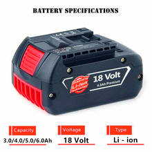 Batería de iones de litio recargable original para Bosch, pila de repuesto portátil de 18V, 6.0A, 100%/3,0/4,0/6.0Ah, 5,0 2024 - compra barato