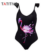 TATITIVS Print Bird Pattern One Piece Swimsuit Sexy Lotus leaf Swimwear Bodysuit Women Summer Beach Brazilian Bathing Suit 2024 - buy cheap