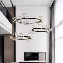 Modern Metal Pendant Lights LED Clear Glass Bubbles Chandeliers Pendant Lamp for Living Room Pendant Shop Hanging Light Fixtures 2024 - buy cheap