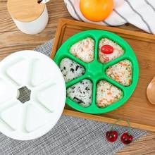 Molde para sushi onigri com 6 espaços, faça você mesmo, bolas de arroz, stencil para decoração de casa, acessórios de cozinha 2024 - compre barato