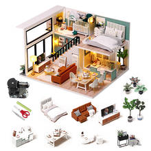 Miniatura para casa de bonecas, brinquedo para crianças, construção de madeira 2024 - compre barato