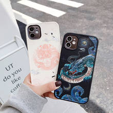 Capa de proteção de lente de dragão chinês, capa de silicone tpu macio para iphone 12 mini 11 pro max x xs xr 7 8 plus se 2020 2024 - compre barato