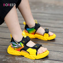 New 2021 Summer Kids Sandals Fashion Sandalias Childrens Shoes Non-slip Soft Bottom Leather Boys Sandals for Children 2101 2024 - buy cheap