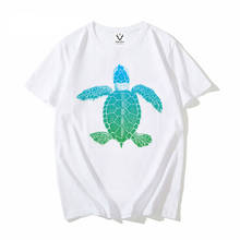 Camiseta con estampado de tortuga colorida para hombre, camiseta de diseño Popular de manga corta, moda de verano, ropa de calle unisex, novedad 2024 - compra barato