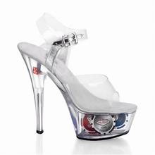 Sandalias decorativas con plataforma, Zapatos altos de 15 cm con temperamento sexy de cristal, a la moda 2024 - compra barato