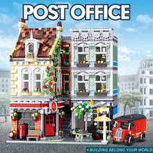 MOC City Streetview-oficina de correos Brickoria, Modelo Modular de Quean, bloques de construcción, juguetes, regalo para niños 2024 - compra barato