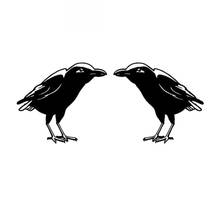 RAVEN BIRD Left and Right Funny Stickers High Quality Car Decoration Personalized Pvc Waterproof Decals Black/white, 14cm*13cm 2024 - buy cheap