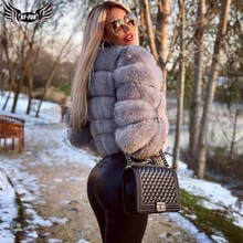 Natural Women Real Fox Fur Coat Winter Luxury Outwear 50cm Long Wholeskin Genuine Fox Fur Jacket Woman Fur Coats Short Overcoats 2024 - buy cheap