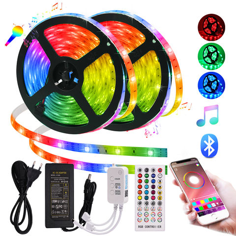 Bluetooth Music RGB 5050 Led Strip DC 12V 30Leds/m Flexible Led Tape Ribbon Diode 5m 10m IP65 Waterproof RGB Led Light Strips 2022 - buy cheap
