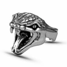 Новая мода Панк животное кольцо готическое черное серебро металлические кольца в виде змейки Gor мужские Регулируемые кольца унисекс ювелирные изделия Прямая поставка 2020 2024 - купить недорого