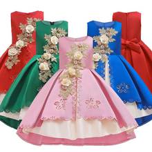 Summer New Girls Dress Christmas Costume Dress for Girls Children Party Events Dresses  Kids Infant Flower Design Vestidos 2024 - buy cheap